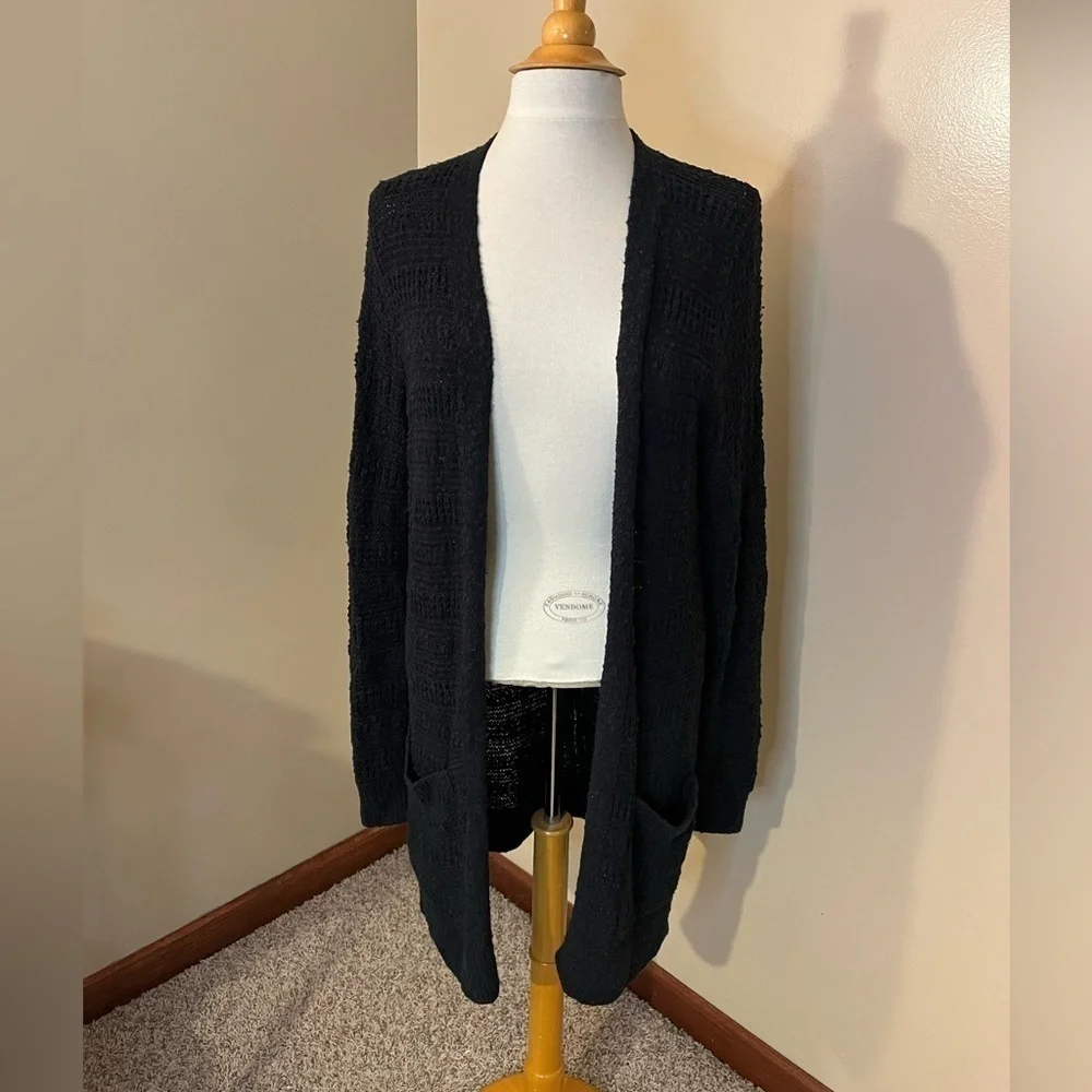 Abercrombie & Fitch Black Long Open Cardigan Sz S